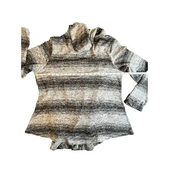 Lavanya‎ Womens Open Front Cardigan Size 1X Long Sleeve Gray Stripe Space Dyed - Picture 6 of 7